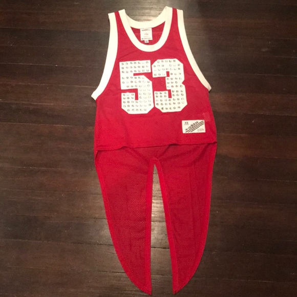 Jeremy Scott x Adidas | Red Tail Jersey Tank Top - Picture 2 of 8
